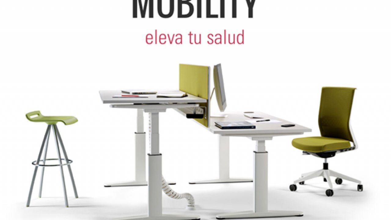 Mesa de oficina Mobility, elevable y regulable en altura